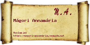 Mágori Annamária névjegykártya